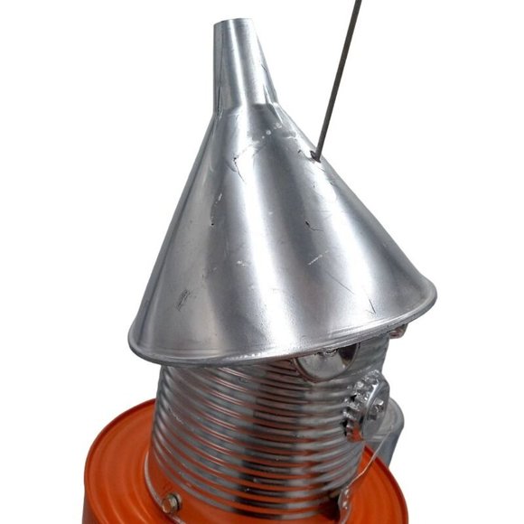 Orange Folk Art Tin Man Sculpture Bronco Horse Wizard Of Oz Reclaimed Recycled R - Picture 11 of 16